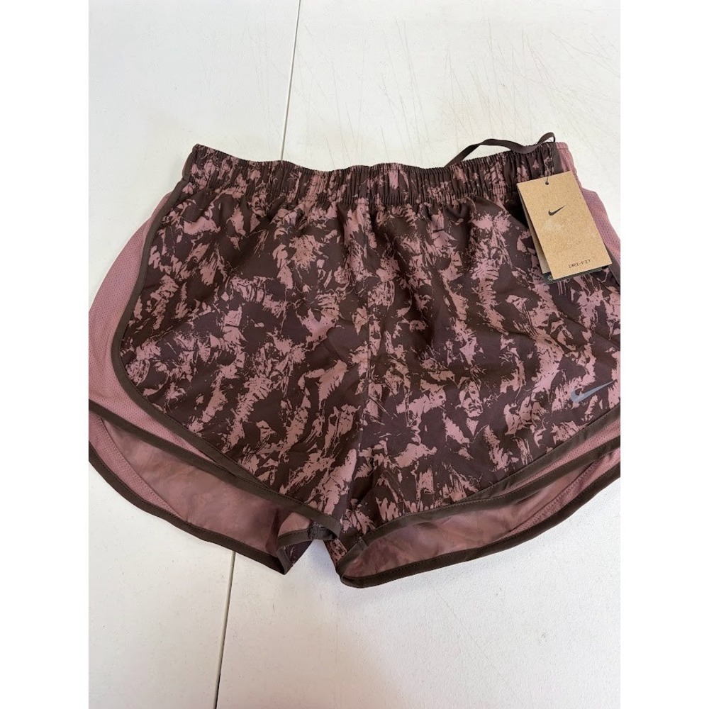 Nike Dri-FIT Women's Athletic Running Shorts Pink Brown Camouflage FZ3482-208